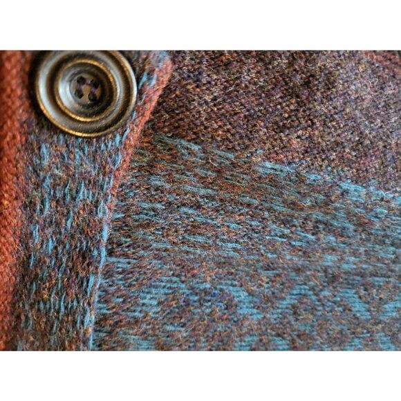 Free People Cardigan Sweater Women's XS Brown Wool Embroidered Half Sleeve Boho - Picture 3 of 4